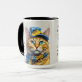 Mug Belle chatte jaune aux yeux bleus - ukraine (Devant gauche)