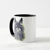Mug Belle chatte persane en noir et blanc (Devant gauche)