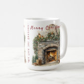 Mug Belle cheminée Chandelles de Noël Holly Wreath (Devant droit)