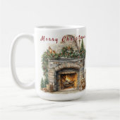 Mug Belle cheminée Chandelles de Noël Holly Wreath (Gauche)