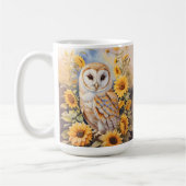 Mug Belle Chouette Et Fleurs De Soleil (Gauche)