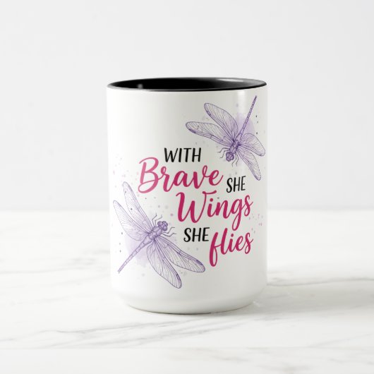 Mug Belle citation inspirante de libellule (Centre)