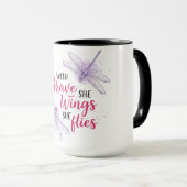 Mug Belle citation inspirante de libellule (Devant droit)