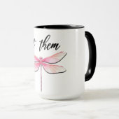 Mug Belle citation inspirante de libellule (Devant droit)