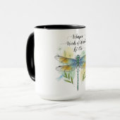 Mug Belle citation inspirante de libellule (Devant gauche)