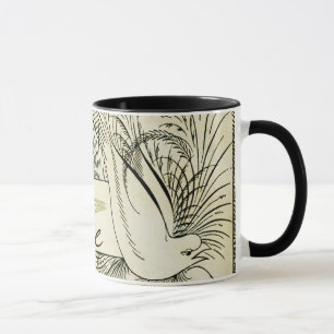 Mug Belle colombe blanche Vintage entourée de feuillag