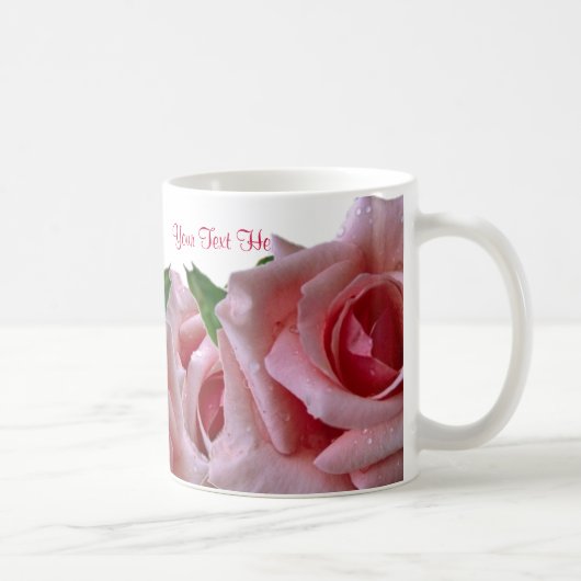 Mug Belle conception de rose de rose (Droite)