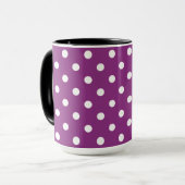Mug Belle couleur de mûre avec des pois blancs (Devant gauche)