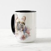 MUG BELLE COULEUR D'EAU CHIEN FRANÇAIS BULLDOG (Devant gauche)
