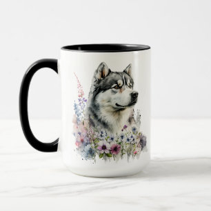 MUG BELLE COULEUR D'EAU CHIEN SIBERIAN HUSKY DOG