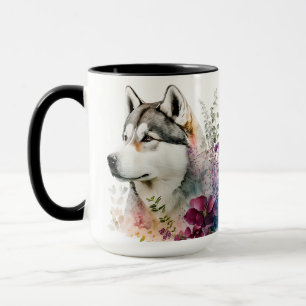 MUG BELLE COULEUR D'EAU CHIEN SIBERIAN HUSKY DOG