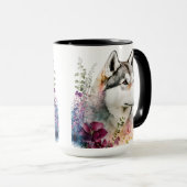 MUG BELLE COULEUR D'EAU CHIEN SIBERIAN HUSKY DOG (Devant droit)