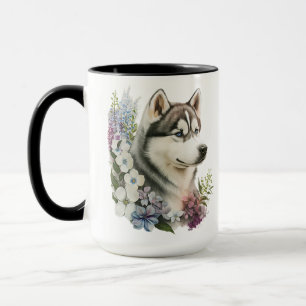 MUG BELLE COULEUR D'EAU CHIEN SIBERIAN HUSKY DOG