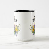 MUG BELLE COULEUR D'EAU CHIEN VERT AVEC FLEURS (Centre)