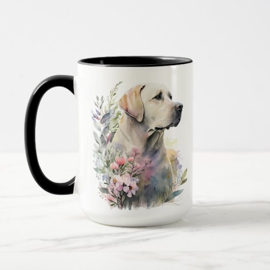 MUG BELLE COULEUR D'EAU JAUNE LABRADOR RETRIEVER CHIEN (Gauche)