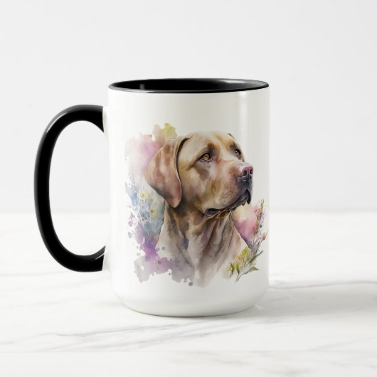 MUG BELLE COULEUR D'EAU JAUNE LABRADOR RETRIEVER CHIEN (Gauche)