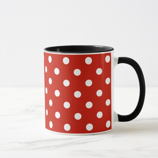 Mug Belle couleur rouge avec Pois blancs (Droite)