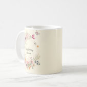 Mug Belle couronne florale et papillons Anniversaire (Devant gauche)