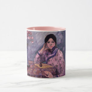 Mug Belle dame japonaise avec une bouteille de parfum