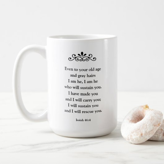 Mug Belle Écriture Encourageante Bible Verse Isaiah (Avec donut)