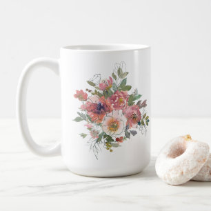 Mug Belle Elégante aquarelle fleurs bouquet art