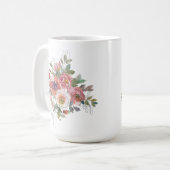 Mug Belle Elégante aquarelle fleurs bouquet art (Devant gauche)