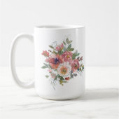 Mug Belle Elégante aquarelle fleurs bouquet art (Gauche)