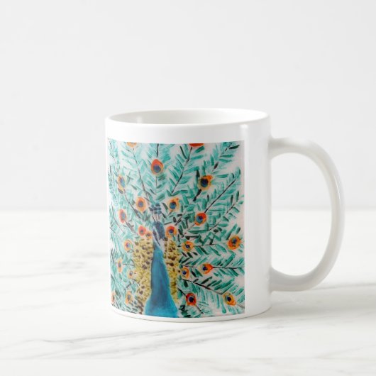 Mug Belle émeraude vert turquoise Peacock (Droite)