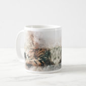 Mug Belle et mignonne chaton couchage aquarelle (Devant gauche)