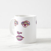 Mug belle femme abstraite face maquillage beauté art (Devant gauche)