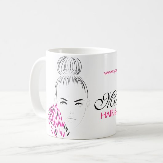 Mug Belle femme illustration de mode marque (Devant gauche)