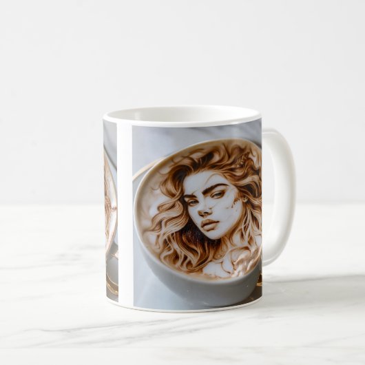 Mug Belle femme Latte Art (Devant droit)