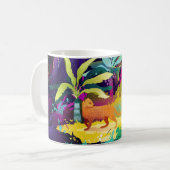 Mug Belle femme marchant dans la jungle avec le léopar (Devant gauche)