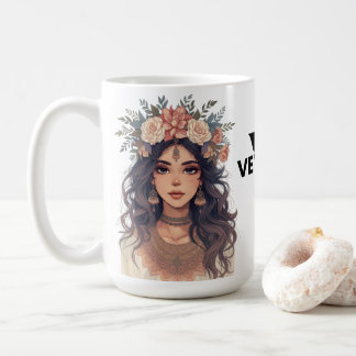 Mug Belle Fille Anime Florale – Esthétique Pastel Douc