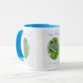 Mug Belle-fille Anniversaire Bleu Papillon (Devant gauche)