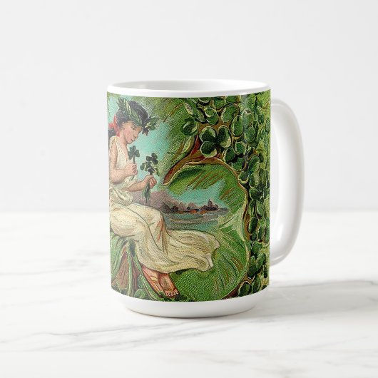 Mug Belle fille avec Shamrock (Devant droit)
