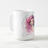 Mug Belle Fille Cancer Avec Traits (Devant gauche)