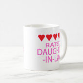 Mug Belle-Fille-Cinq Coeurs (Devant droit)