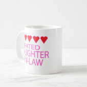 Mug Belle-Fille-Cinq Coeurs (Devant gauche)