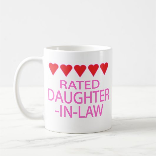 Mug Belle-Fille-Cinq Coeurs (Gauche)