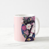 Mug Belle Fille d'Anime Couronnée de Fleurs (Devant droit)