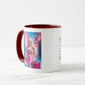 Mug Belle fille de Noël rose 01 (Devant gauche)