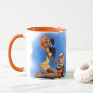 Mug Belle fille de tambour africaine - Happy Music Par