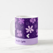 Mug Belle Fille Florale Violet Personnalisée (Devant gauche)