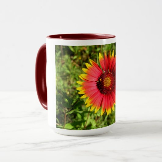 Mug Belle fleur couvrante indienne (Devant gauche)