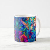 Mug Belle Fleur de colibri Jardin Vitrail (Devant droit)