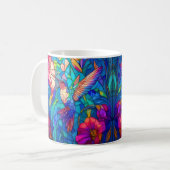 Mug Belle Fleur de colibri Jardin Vitrail (Devant gauche)