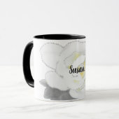 Mug Belle Fleur de Gardenia blanche sur blanc (Devant gauche)