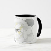 Mug Belle Fleur de Gardenia blanche sur blanc (Devant droit)