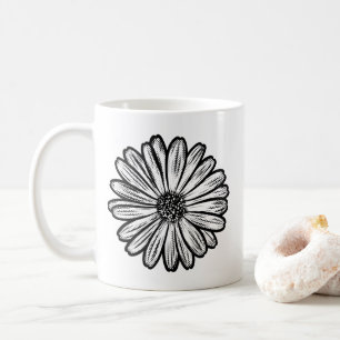 Mug Belle Fleur de marguerite, Illustration de demi-te